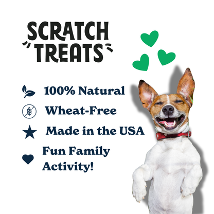 Graphic highlighting the healthy, all-natural ingredients in the Peanut Butter dog treat kit